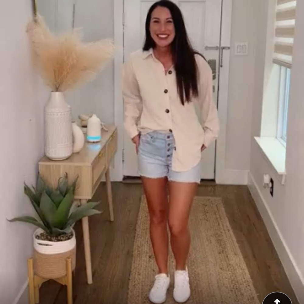 Button Down Shirts Casual Long Sleeve Shacket Jacket Loose Fit Blouses Tops